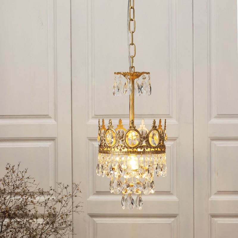 Luxury Brass Crystal Chandelier Vintage Bedroom Lighting