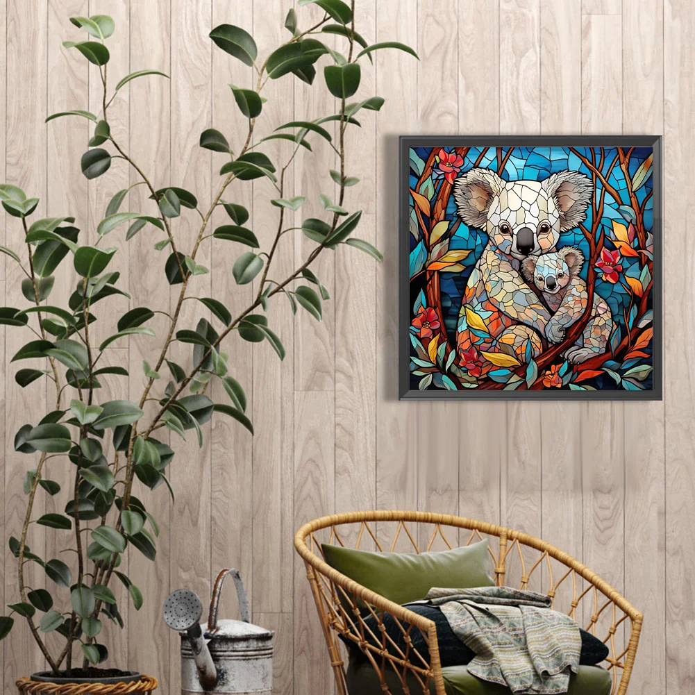 Diamond Painting - Full Round Drill - Stained Glass Koala(Canvas|40*40cm)