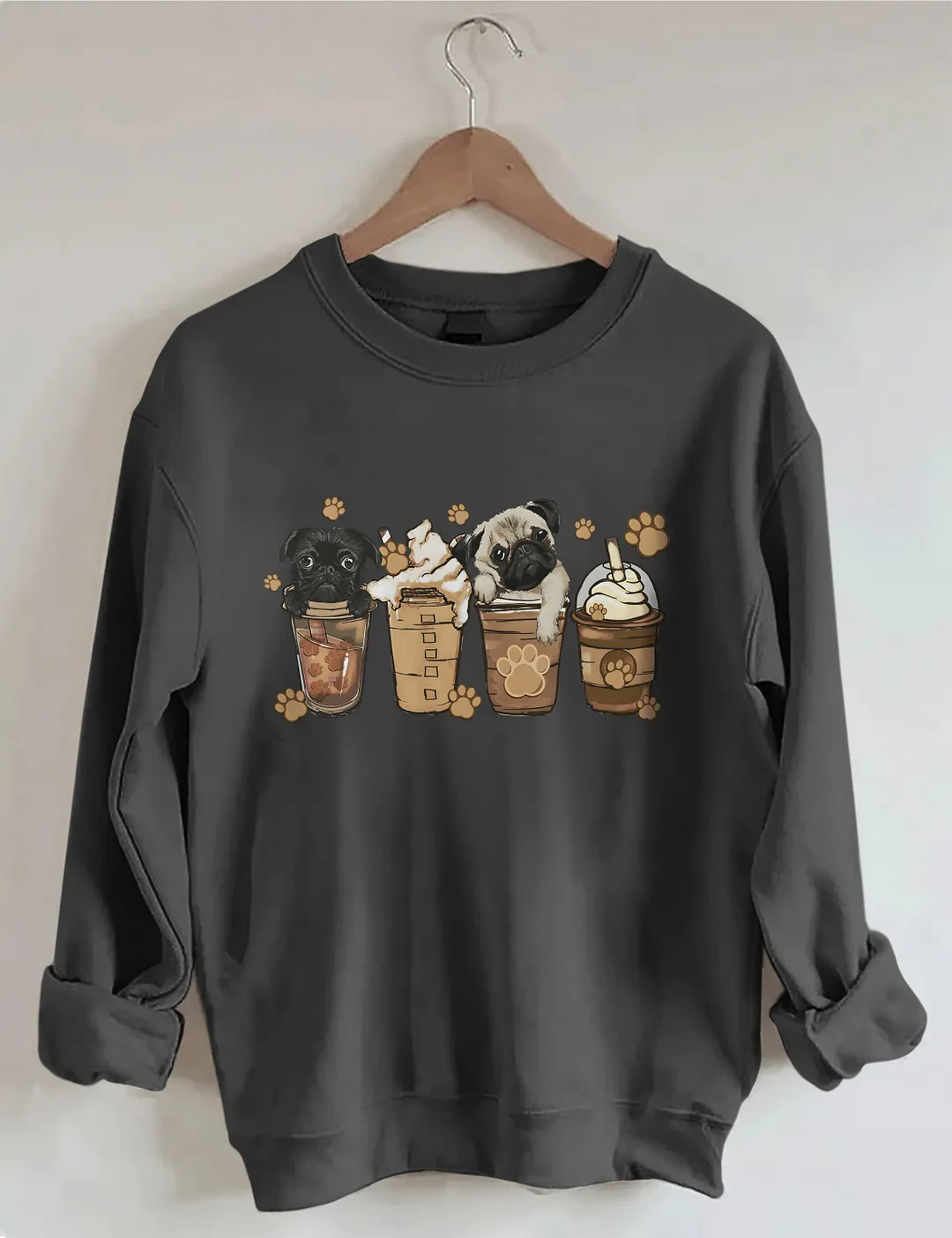 Cute Pug Coffee Sweatshirt