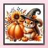 Halloween Pumpkin Squirrel-14CT Counted Cross Stitch 40*40cm/15.75*15.75in