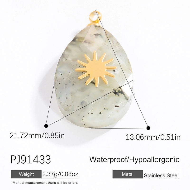 1 Piece 304 Stainless Steel Heart Shape Flower Pendant Jewelry Accessories