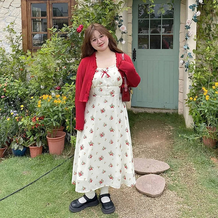 Sweet Retro Sling Floral Dress