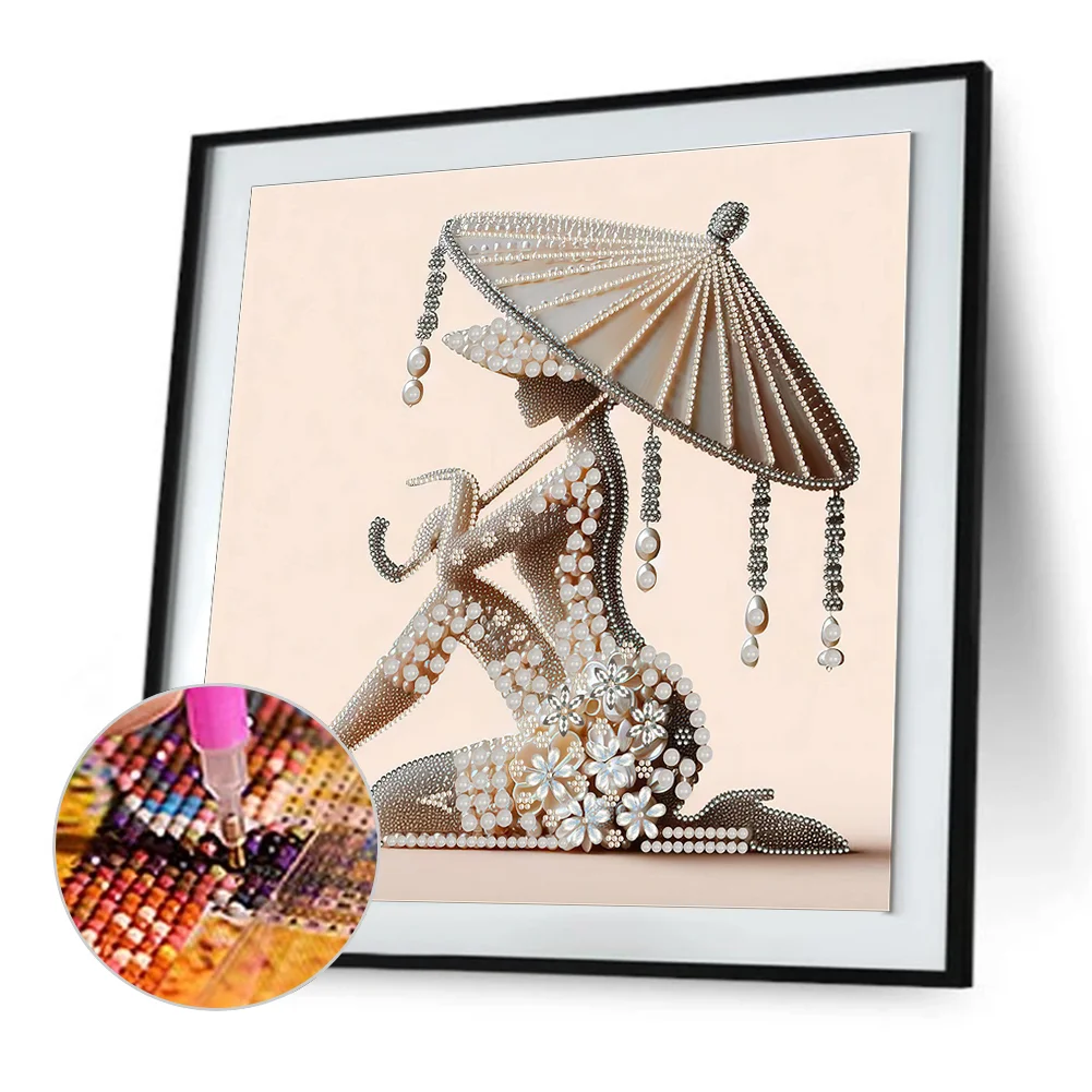 Diamond Painting - Partial Special Shaped Drill - Lady(Canvas|40*40cm)