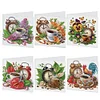 (US Local)6Pcs Coffee Afternoon Tea DIY Diamond Painting Card Diamond Drawing Card