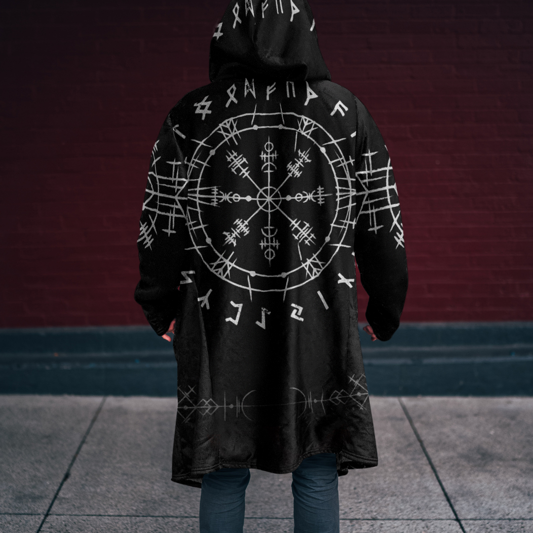 Men'S Symbol Viking runes Graphics Hooded Jacket