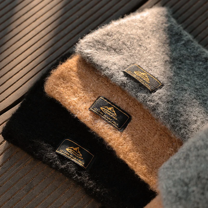 Men's Outdoor Leisure Velvet Warm Knitted Cashmere Scarf