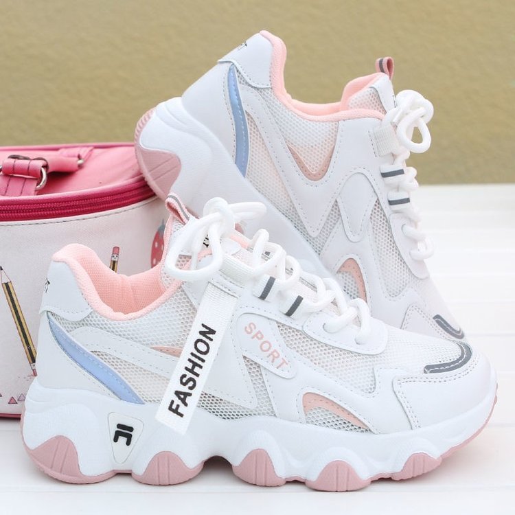 Pop Shoes Women's Fashion 2021 Women's Shoes Versatile Sports Shoes Show Foot Spring Summer Mesh Breathable Shoes Women's Shoes