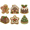 6PCS Sweet Gingerbread DIY Pearl Diamond Painting Christmas Fridge Magnets, Sparkling Rhinestone Refrigerator Magnet Craft Kit for Home Decor & Gifts