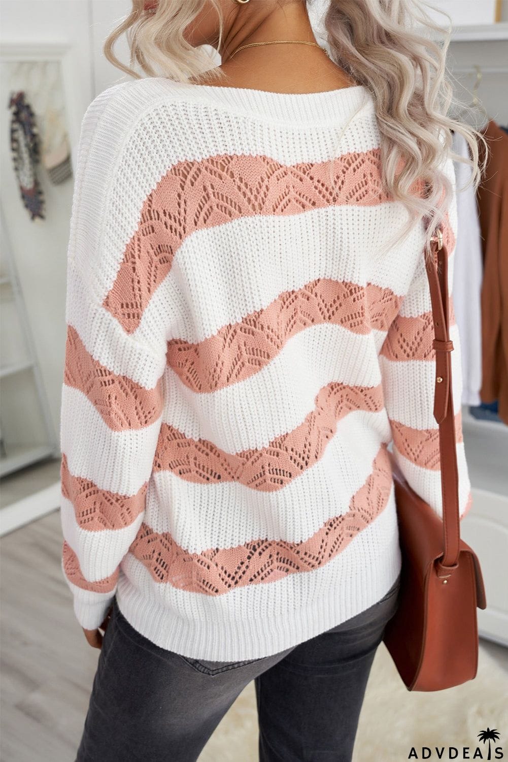Striped Colorblock Knit Sweater