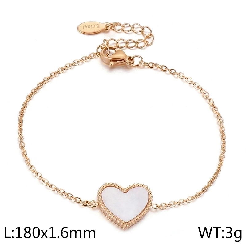 Minimalist Heart Shape Titanium Steel Rose Gold Plated Jewelry Set