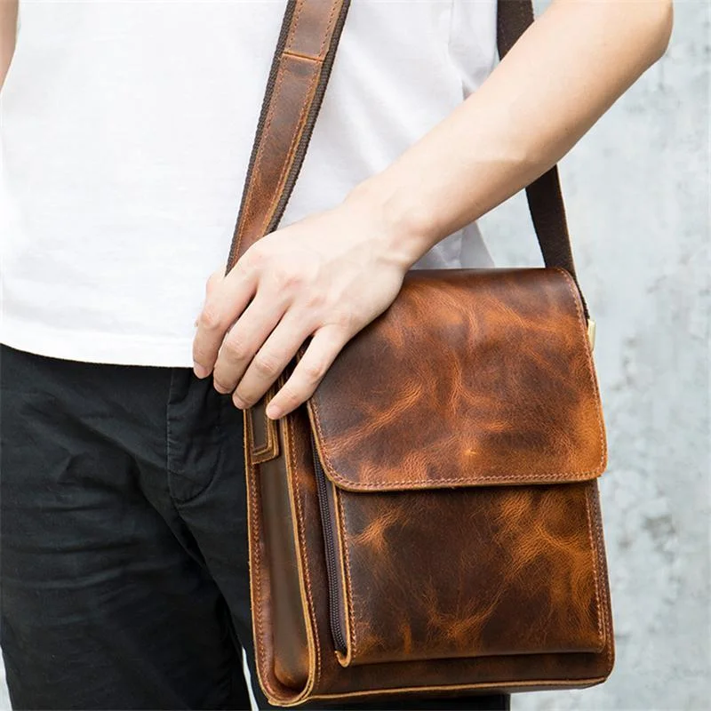 Vintage Casual Leather Durable Large Capacity Crossbody Bags