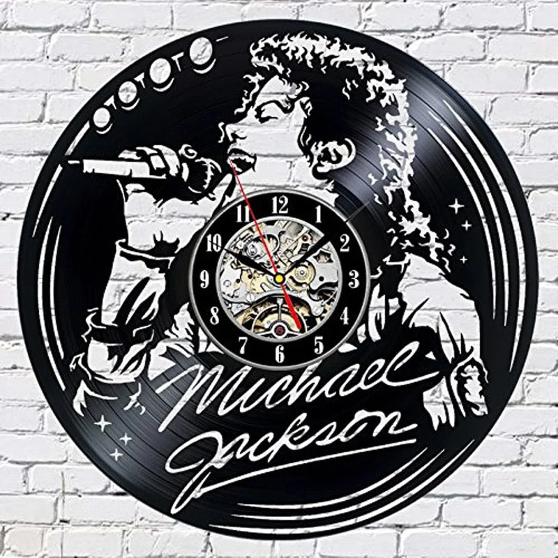 Vintage Vinyl Record Wall Clock Modern Design Music King Michael Jackson Vinyl Clocks Wall Watch Home Decor Gifts for Fan