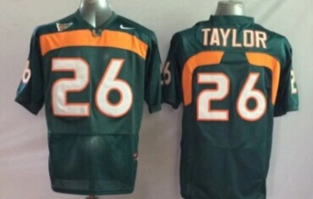 Men's Miami Hurricanes Sean Taylor #26 Green Team Football Jersey