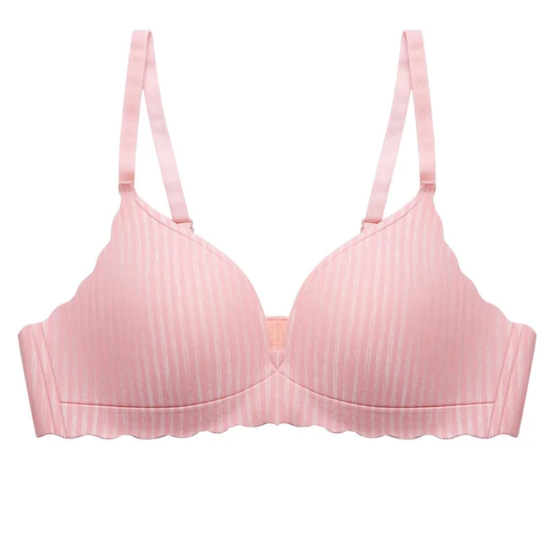 FINETOO Seamless Women Push Up Bra Striped Underwear Wireless Brassiere For Girl Sexy Breathable Lingerie Femme Bralette Fashion