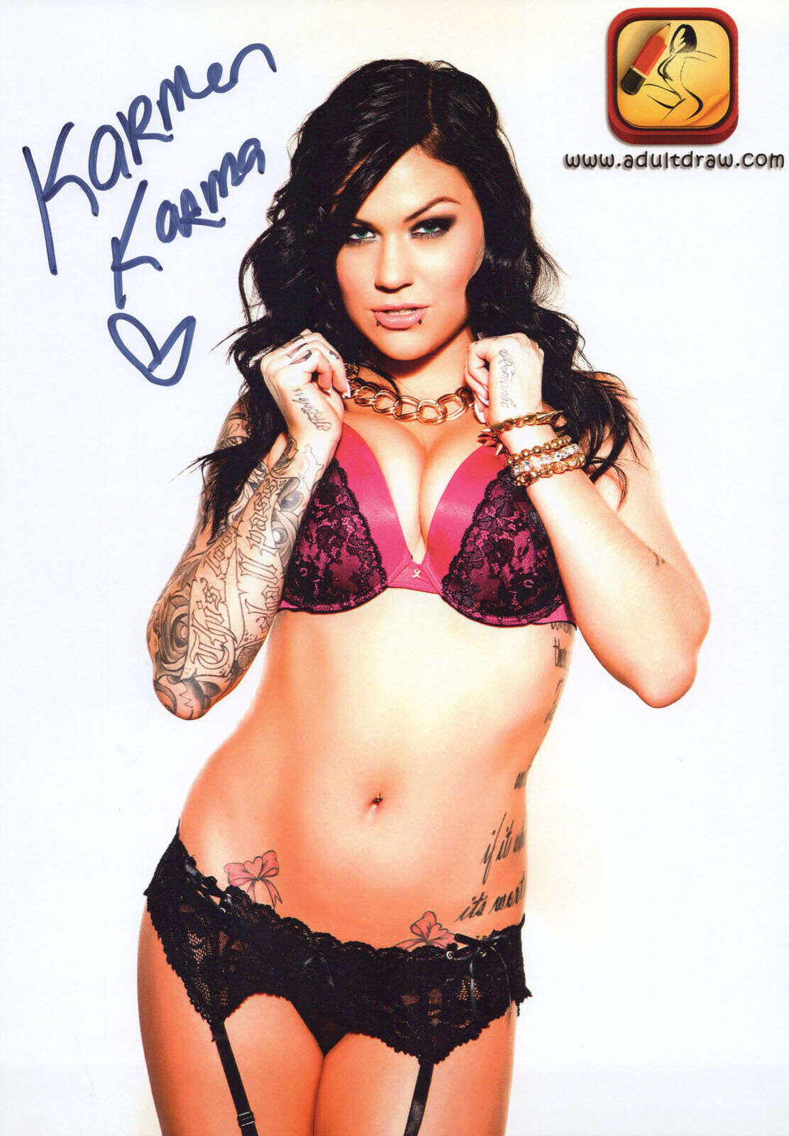 KARMEN KARMA signed Autographed 7X10 PROMO Photo Poster painting - AVN XXX Hot SEXY Pornstar COA