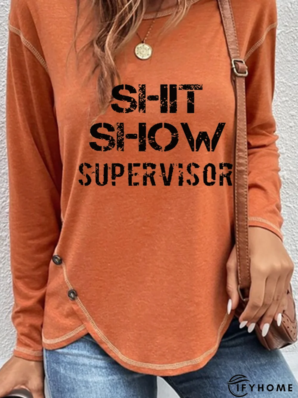 Casual Crew Neck Jersey Loose T-Shirt | IFYHOME