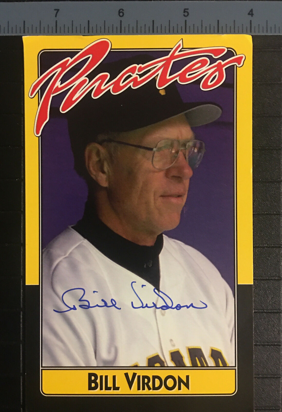 Bill Virdon Signed 3.5x6 Card Pittsburgh Pirates Autograph Auto