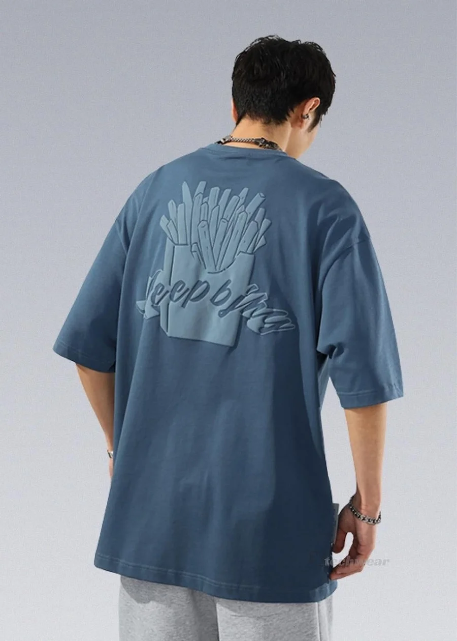 TEEページ BJHG Chips Printed Shirts - Affordable Techwear - X