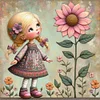 Diamond Painting -DIY Full Square Drill Fresh Flower Girl(35*35CM)
