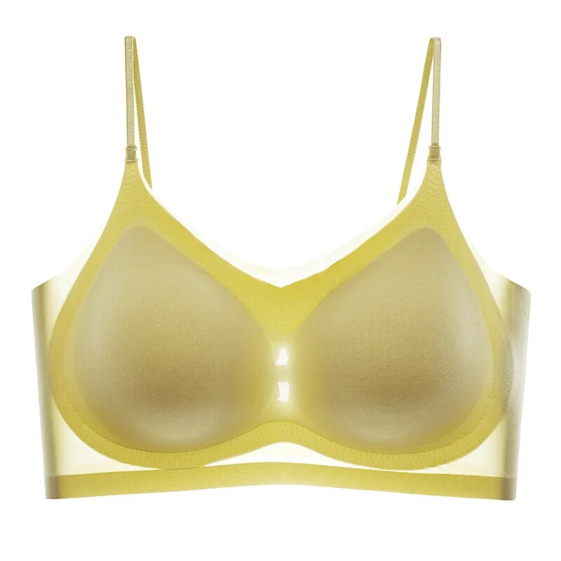 Qinice Ultra-thin Ice Silk Seamless Underwear Women's Thin Section Breathable Sling Beautiful Back Vest Big Chest Small Sleep Bra
