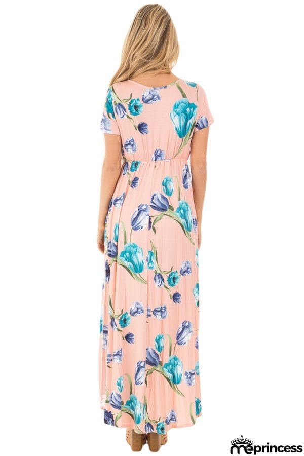Grounding Petals Print Boho Maxi Dress