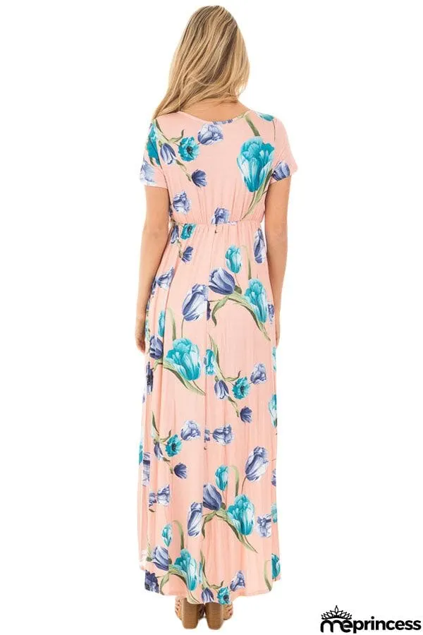 Grounding Petals Print Boho Maxi Dress