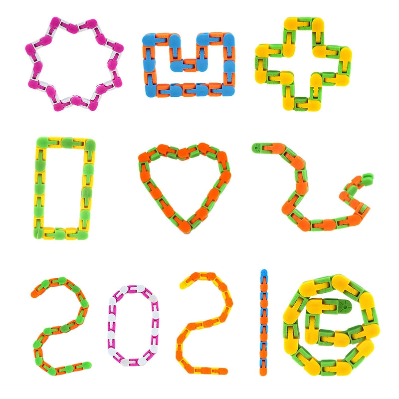 24-section Bicycle Plastic Chain Track Decompression Toy