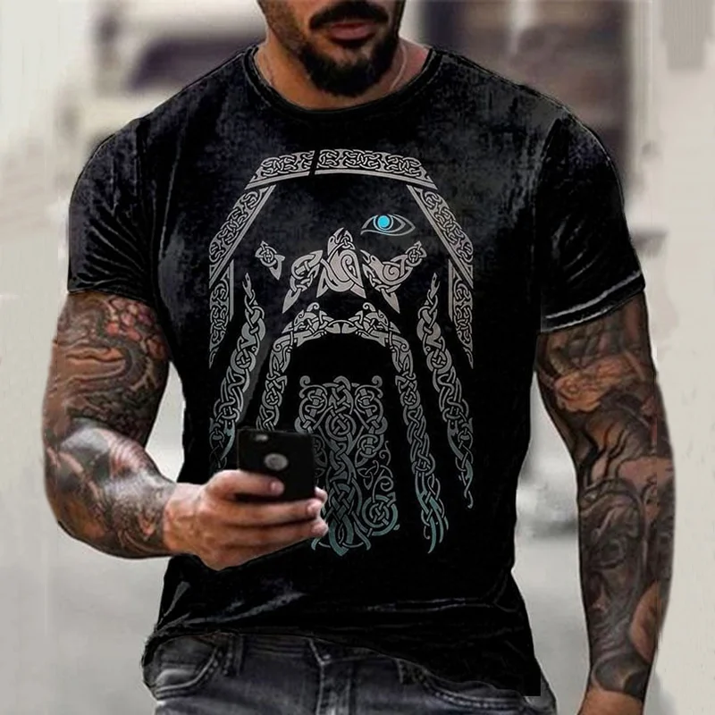 Men's Viking Print Short Sleeve T-Shirt