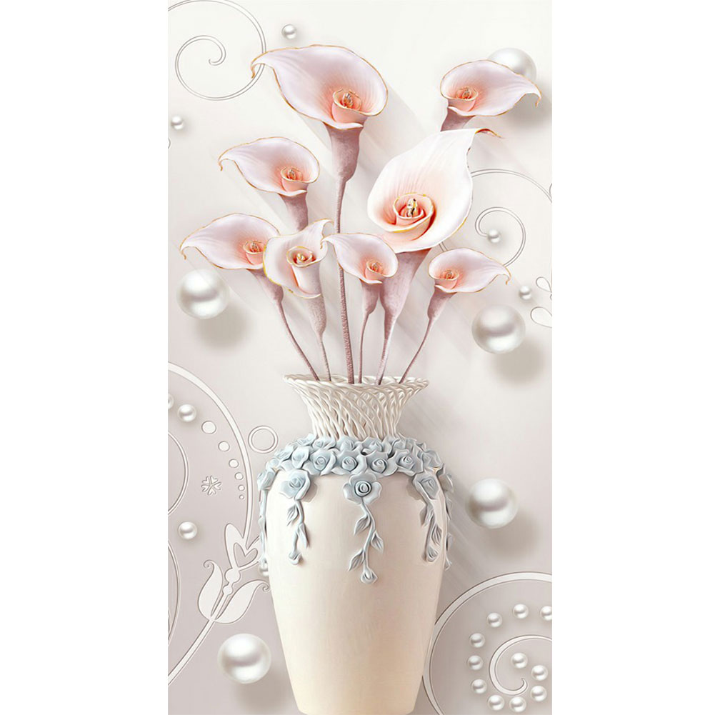 

Calla Lily Vase - Round Drill Diamond Painting - 40*80CM (Big Size), 501 Original