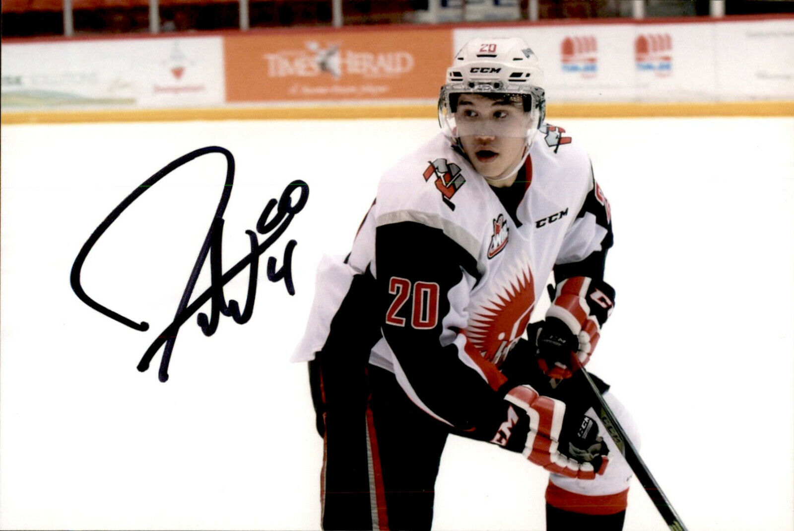 Jet Woo SIGNED 4X6 Photo Poster painting MOOSE JAW WARRIORS / VANCOUVER CANUCKS #3