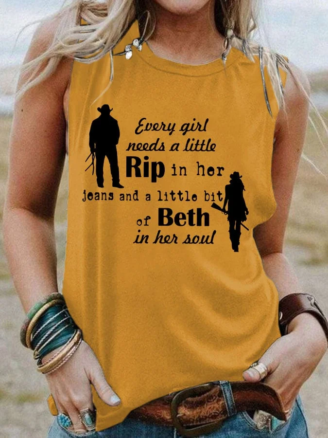 Women'S Rip In Her Jeans And Beth In Her Soul Premium  Print Tank Top socialshop