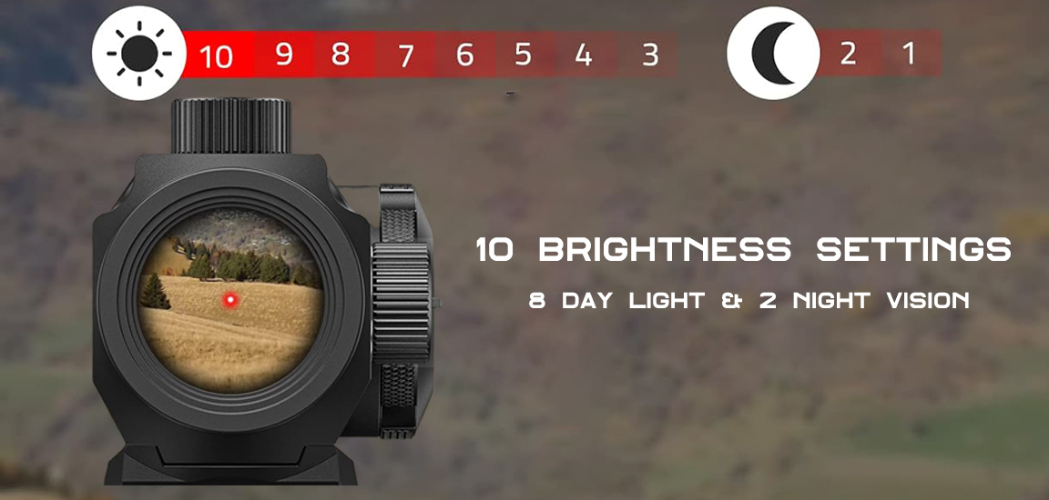 This Red Dot Sight offers 10 levels of brightness adjustment, including 8 settings for daylight and 2NV,red dot sight vortex, ar red dot sights.
