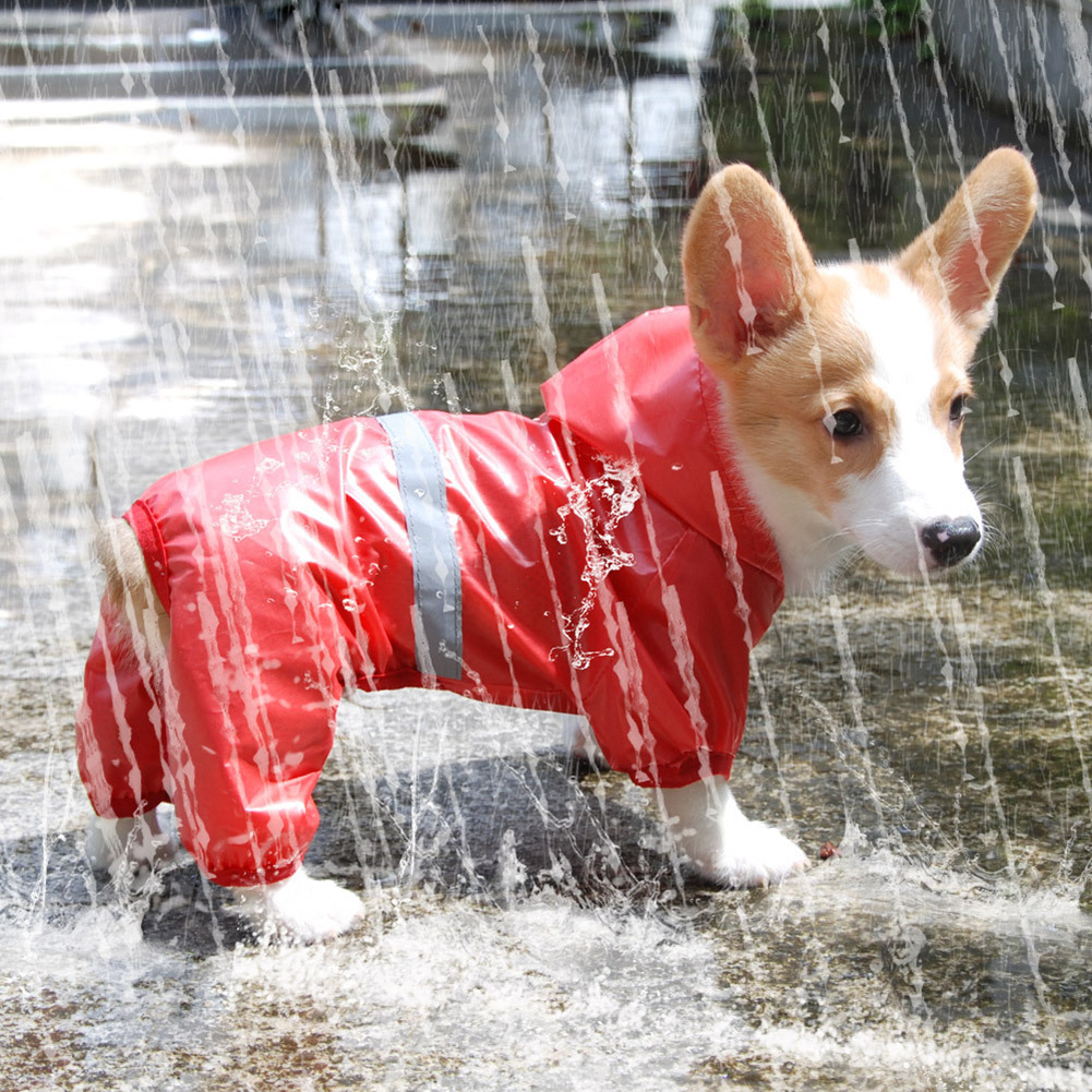 

Safety Soft Pet Raincoat Jumpsuit Reflective Puppy Dog Waterproof Jacket, 501 Original