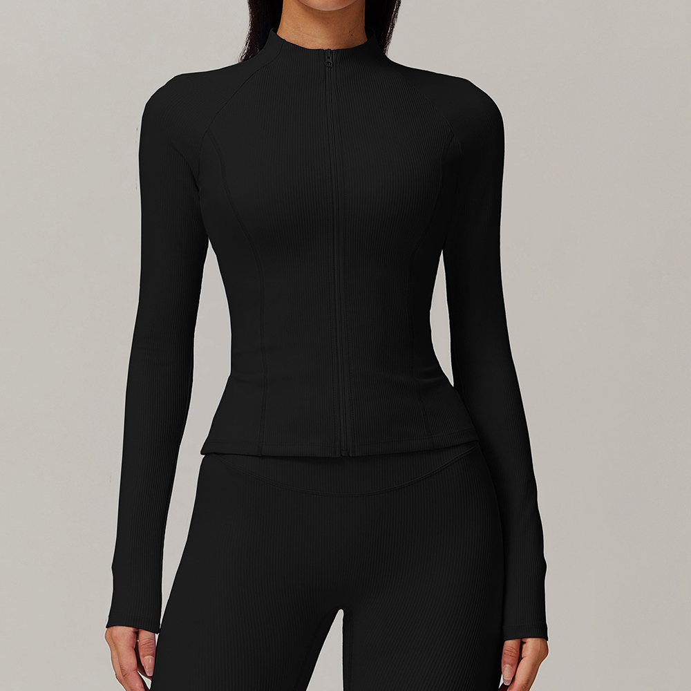 Mayfirstaudio Yoga Shirts Women's Autumn Winter Sports Tops Slim Fit Zipper Casual Long Sleeved Jackets Running Fitness Clothes Gym Crop Top