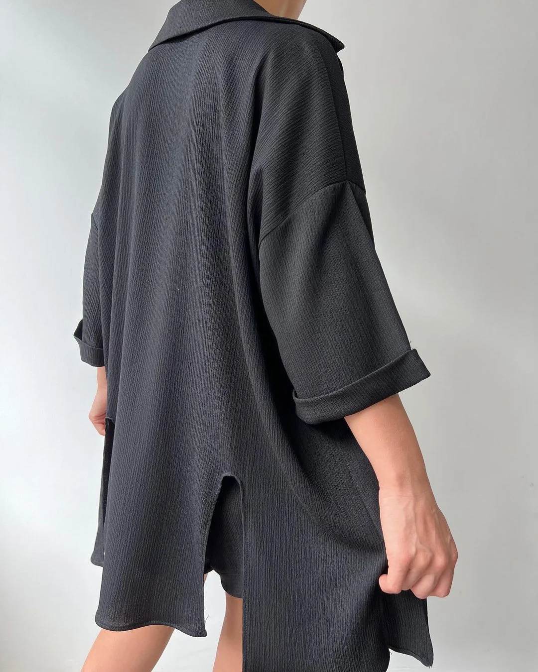 Nigikala Nigikala New Personalized Open Fork Mid-Sleeve Shirt Shorts Set