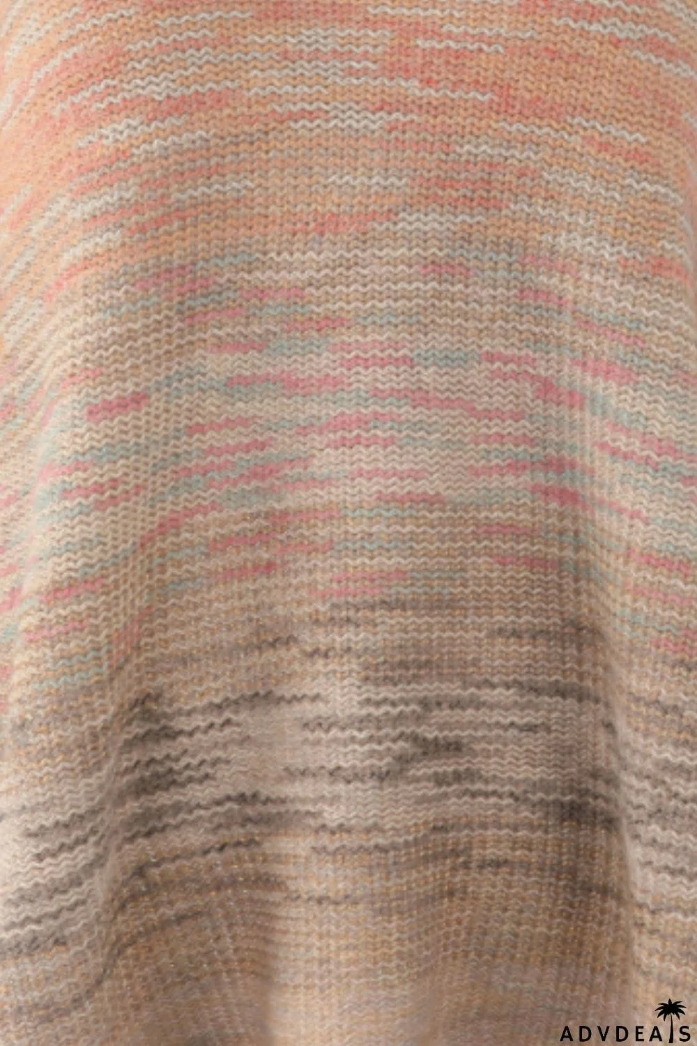 Round Neck Fringe Detail Poncho