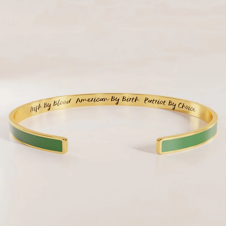 Irish By Blood American By Birth Patriot By Choice Cyan Bracelet