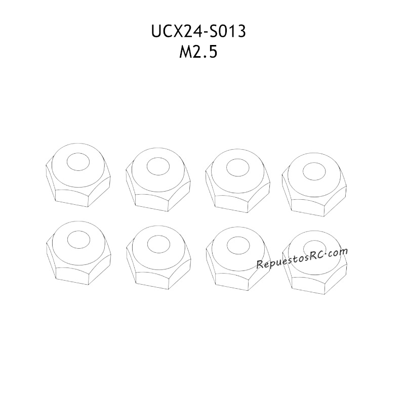 UDIRC UCX2405 Accesorios M2.5 Tuerca de Bloqueo de Nylon con Brida Hexagonal UCX24-S013