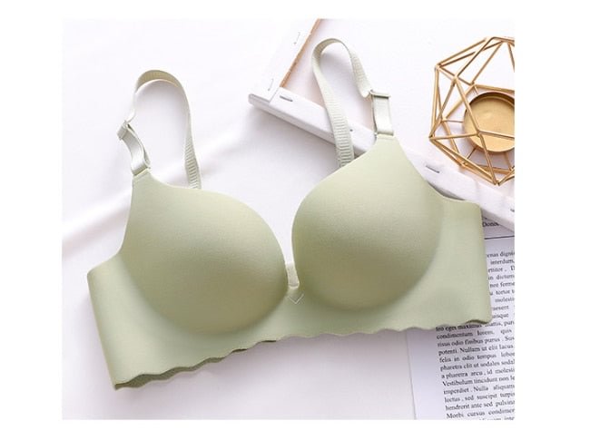 Sexy One-Piece Bra Women Wireless Breathable Underwear Gather Push Up Simple Lingerie Seamless Bralette Candy Color нижнее белье