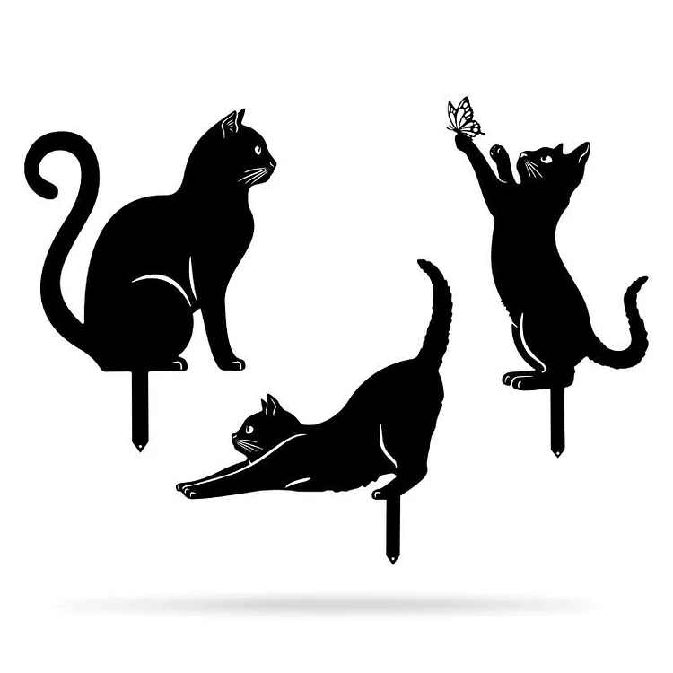 Metal Garden Art - Cats Silhouette