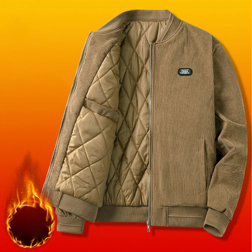 Smiledeer New Men's Corduroy Casual Warm Cotton Jacket
