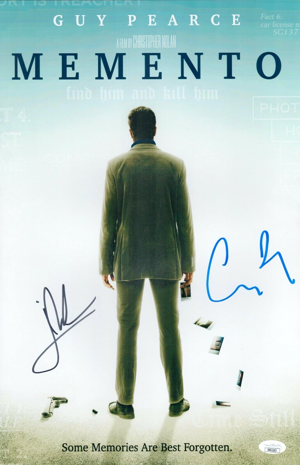 Christopher Nolan +1 Hand Signed 11x17 Memento Authentic Autograph JSA COA