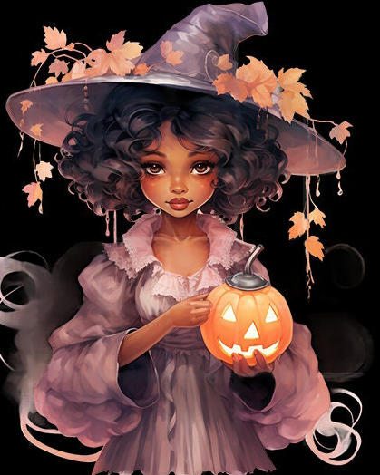 Halloween Pumpkin Witch Girl 11CT Stamped Cross Stitch 50*60CM