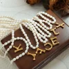 Natural Pearls A-Z Letter Pendant Necklace