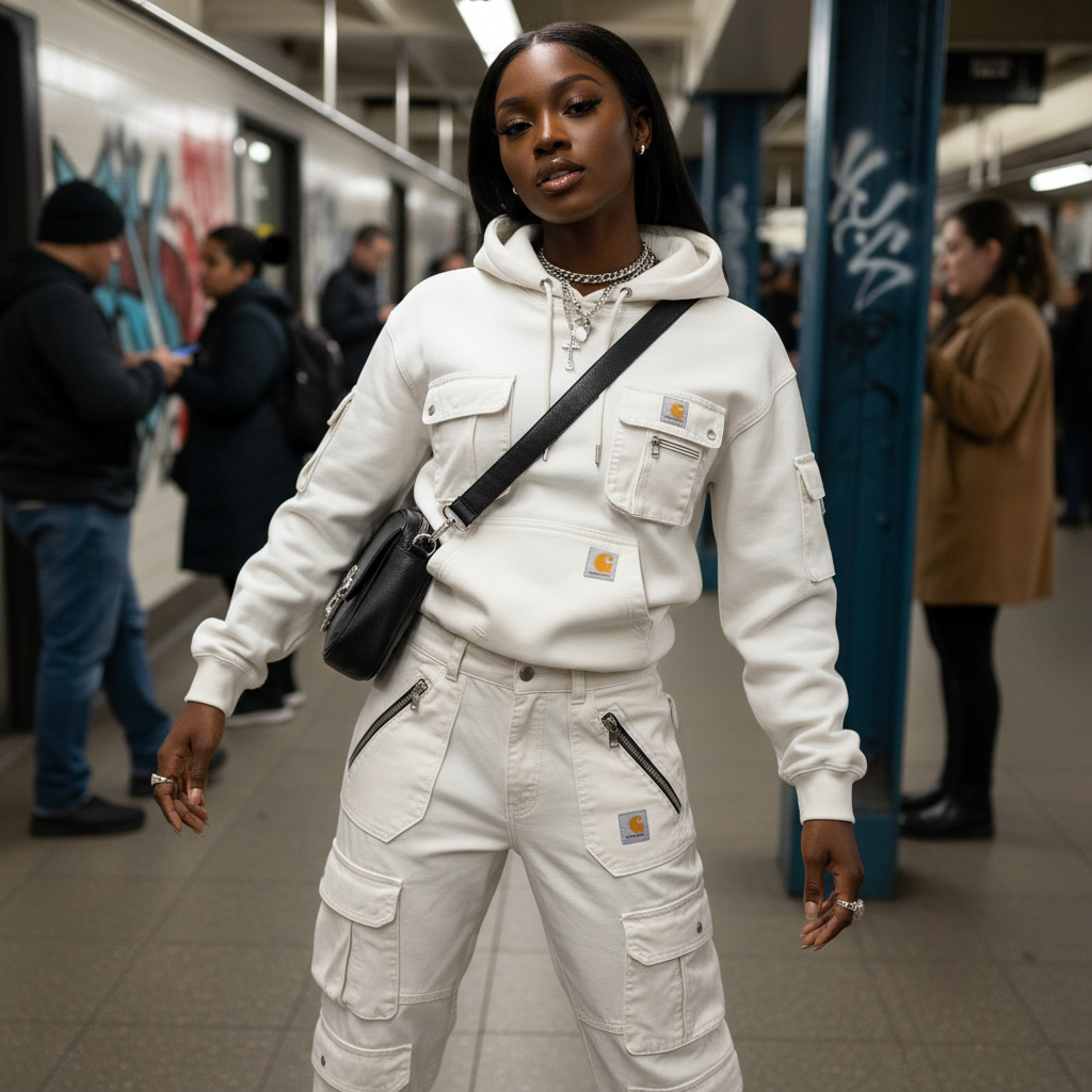 Street Style Multi-functional Multi-pocket Retro Washed Hooded Sweatshirt