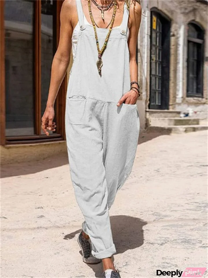 Casual Loose Slimming Female Backless Summer Jumpsuits