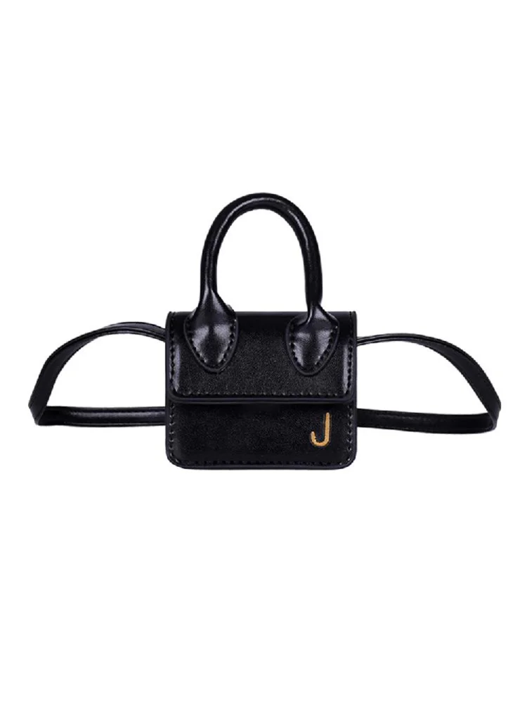 Fashion Mini Shoulder Handbag Lady Leather Crossbody Decoration Bag (Black)