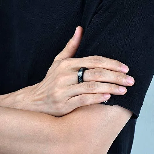 8MM Women's Or Men's Butterfly Tungsten Carbide Wedding Matching Rings with Butterflies over Blue Sandy Inlay