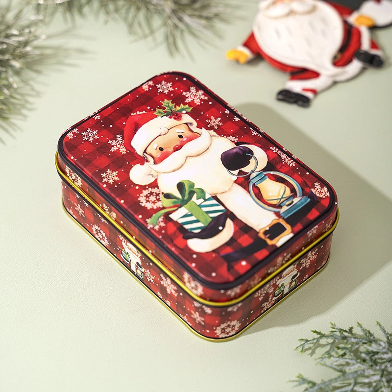Christmas Cute Rectangle Tinplate Holiday Family Gathering Party Gift Wrapping Supplies Gift Wrapping Supplies