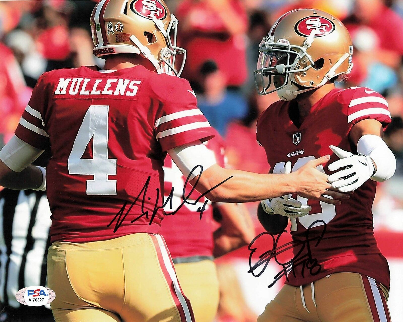 NICK MULLENS DANTE PETTIS signed 8x10 Photo Poster painting PSA/DNA San Francisco 49ers Autograp